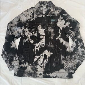 Zumba Black and White Tie-Dye Denim Jacket